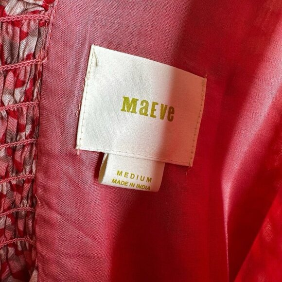 Anthropologie‎ Maeve Verena Tie Front Sleeveless Top Size Medium Pink/Red Boho - Picture 6 of 11